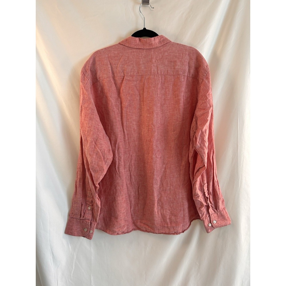 UNTUCKit Mens XXL 100% Linen Long Sleeve Button Down Shirt Red Casual Vacation - Picture 6 of 13